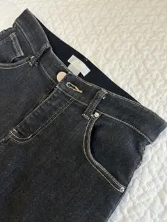 【美品】INDIMARKインディマーク折り返し風デザインボーイフレンドデニム