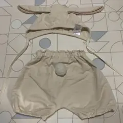 ウサギ耳帽子とポンポン付きショートパンツ