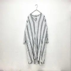 レプシィム ワンピース シャツワンピース 膝丈ワンピース ストライプ 白 M