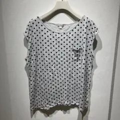 Gap グレー ドット柄 ノースリーブ Tシャツ L