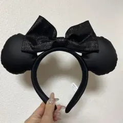 ディズニー　カチューシャ　黒　革　合皮