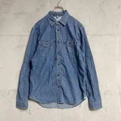 【Gap】ギャップ　デニムシャツ　（Ｓ）　長袖　カジュアル　メンズ　青