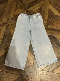 薄い青色 コットン100% ワイドパンツ