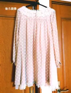 Angelic Pretty☆ドットシフォンワンピース☆ベージュ✕キナリレース