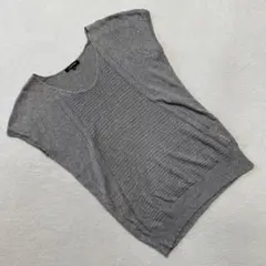 LAUTREAMONT ニットベスト フレンチスリーブ シルバー ラメ入り 38