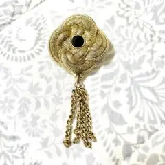 No.2 アンティーク花型ブローチ 金色 メッシュ