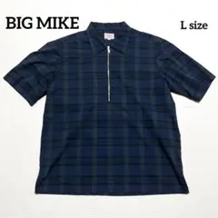 【美品】BIG MIKE ビッグマイク　チェック　シャツ　ジッパー　Lサイズ