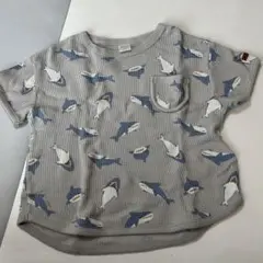 futafutaサメ柄 ワッフルTシャツ 110バースデイ男の子フタフタ