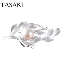 【美品】タサキ マベパール ブローチ シルバー マベパール15mm【7167】