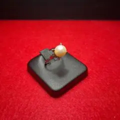 【ヴィンテージ】8号 ストーンリング 天然石 パール 骨董品 r2