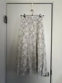 花柄ロングスカート ホワイト