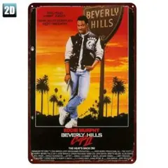 『ビバリーヒルズ・コップ2』映画ポスター レトロ風メタルサイン　インテリア雑貨