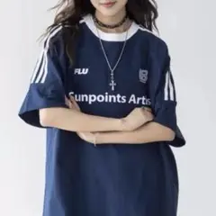 スポーティーオーバーサイズユニホーム風Tシャツお出かけ用