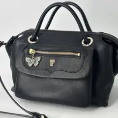 美品✨ANNA SUI ショルダーバッグ 2way バタフライチャーム　アナスイ