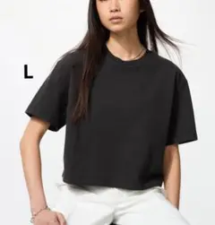 新品 ユニクロ テクスチャーTシャツ 半袖 ブラックL 商品番号476076