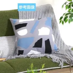 【新品】クッションカバー 45×45 グレーパターン テラゾー 綿100％
