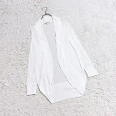 【MISCH MASCH】カーディガン (M) ボタンなし 薄手 羽織 白