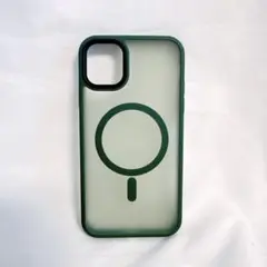 iPhone 11 ケース　カバー　magsafe対応　マット　クリア　グリーン