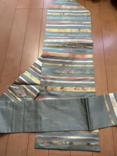 名古屋帯 お洒落 縞文様 美品