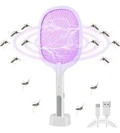電撃殺虫器 電撃殺虫ラケット ハエたたき 蚊取り器 虫嫌い USB充電式