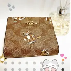 COACH スナップ ウォレット イン シグネチャー キャンバス 二つ折り財布