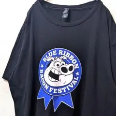 ディストリクトブルーリボンベーコンフェスティバル Tシャツブラック黒XL古着