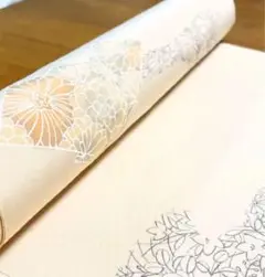 最終値下げ！着物 小紋 正絹 シルク ベージュ 花柄 反物 未仕立て