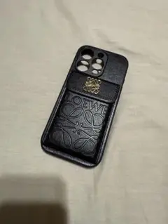 LOEWE ブラックレザー iPhone 16Pro ケース
