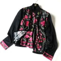 レオナール 花柄シルクアンサンブル カーディガン ニット シルク100% 花