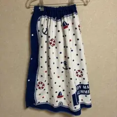 【美品！】プールタオル マリン柄 ラップタオル 水着に着替える時に使うタオル