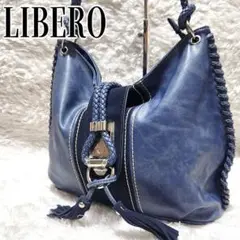 LIBERO レザー トートバッグ ワンショルダー タッセル 金具 バイカラー