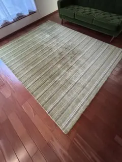 【初心者さま専用】ハグみじゅうたん 薄手 ストライプ クリーニング済み 商品紹介 | ウール絨毯の【ハグみじゅうたん】自然素材 羊毛の