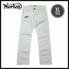 ノートン Norton ロゴ刺繍 ストレッチ バイカー デニム パンツ