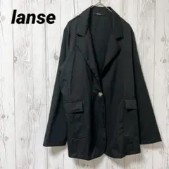 【lanse】レディース　テーラードジャケット　ブラック　薄手　L　カジュアル