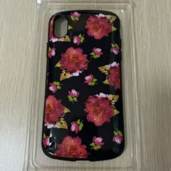 iPhone X Xs 耐衝撃ハイブリッドケース フラワーブラック 530