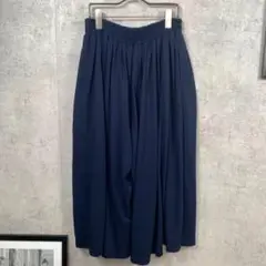 【美品】Purete de ined ガウチョパンツ Free ネイビー 無地