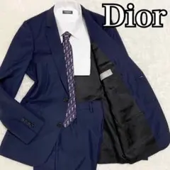 極美品 Dior スーツ シルク混 セットアップ ネイビー 44R