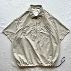 【美品】BURLAP OUTFITTER/ハーフジップショートスリーブシャツ/L