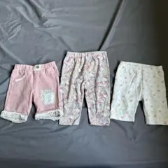 まとめ売り女の子ボトムス　レギンスパンツ 90センチ　3点セット