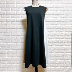 ORVEAU オルヴォー F ノースリーブフレアワンピース 無地 通勤 Aライン