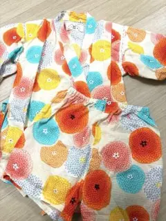 （美品）OSAKA MARUJU 花柄甚平 100