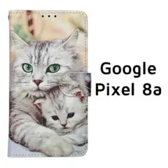 Google Pixel 8a 手帳ケース 猫 2匹