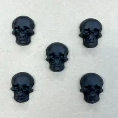 ドクロ（飾り金具）　マットブラック　５個セット
