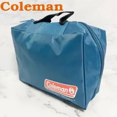 B591【美品】Coleman★ナイロンポーチ 持ち手付き　青