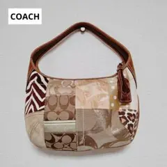 美品 COACH ショルダーバッグ ワンショルダー パッチワーク ホーボー