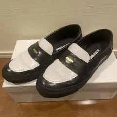 CONVERSE ローファー 黒/白 ゴールドロゴ