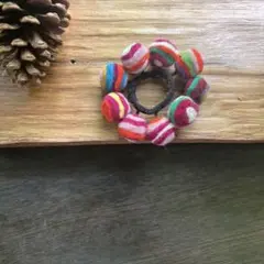 手染めウールのヘアゴム