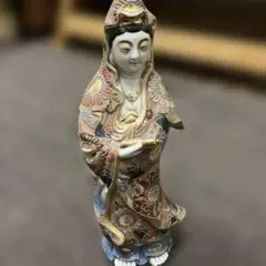 九谷焼 巻物染付観音菩薩 染付白衣観音 九谷焼 巻物染付観音菩薩 染付白衣観音 - メルカリ