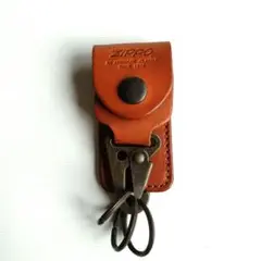 ZIPPO レザーキーケース ブラウン　キーホルダー