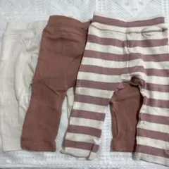 ベビーパンツ3点セット ピンク・白・ピンクと白のボーダー